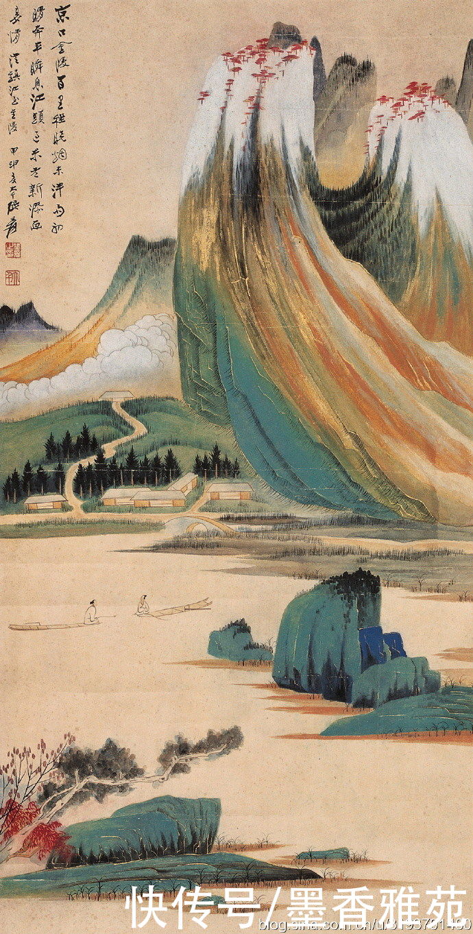 山水画|富丽堂皇——大师张大千精品金碧山水画作品欣赏