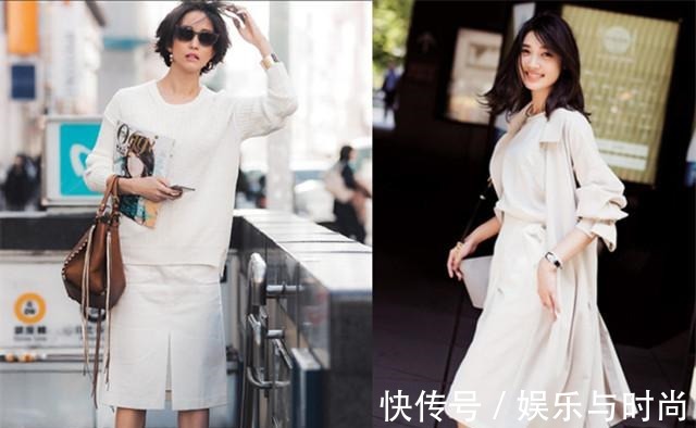 右图 穿来穿去还是白色最经典,除了单件穿搭,全身白色会更上档次!