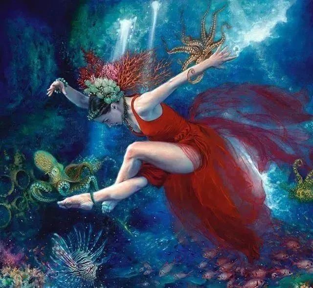 ·曼努克@自然又野性的存在,美女艺术家的唯美油画欣赏