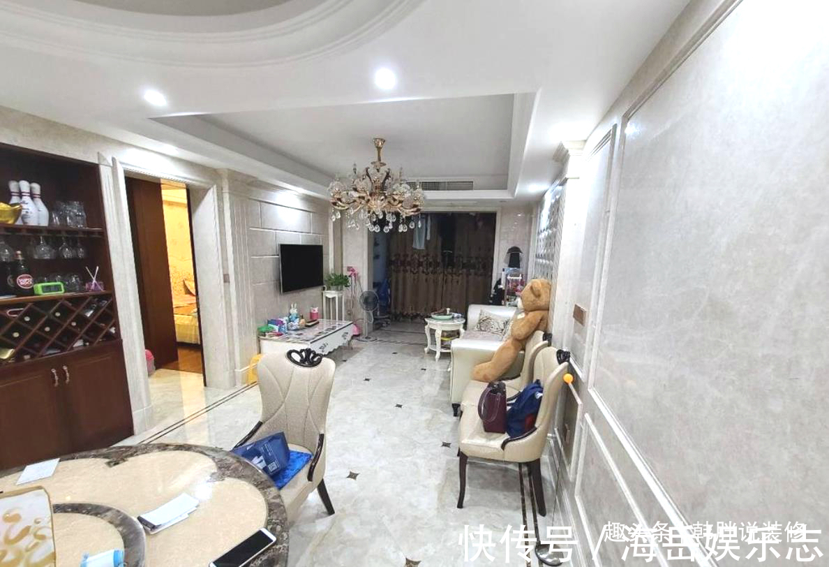 吊顶|参观110㎡三居室，瓷砖上墙配大理石线条，装修简洁却高级感十足