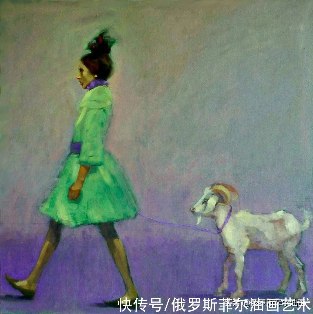 油画&美国画家桑德拉·弗朗德的油画里，充满了微妙而引人注目的情感