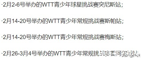 国际赛事|2月份乒乓赛事预告:总共5战国际赛事,世乒赛名单选拔正式开启