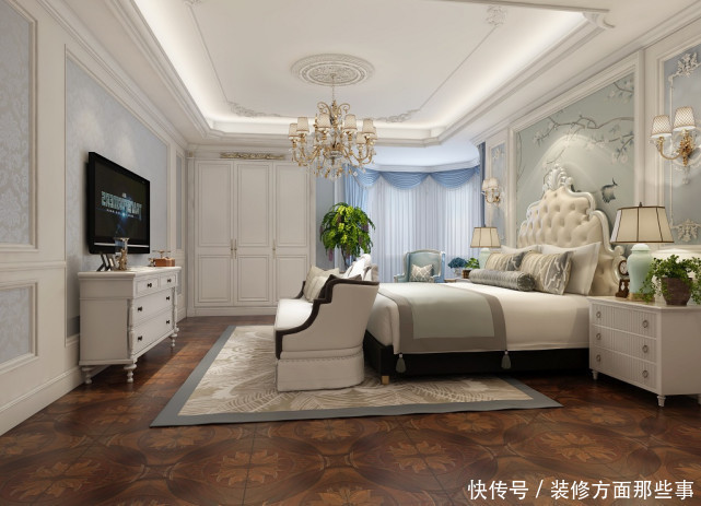 丰富性|164平米欧式五居室色调较暖,整体空间比较温馨