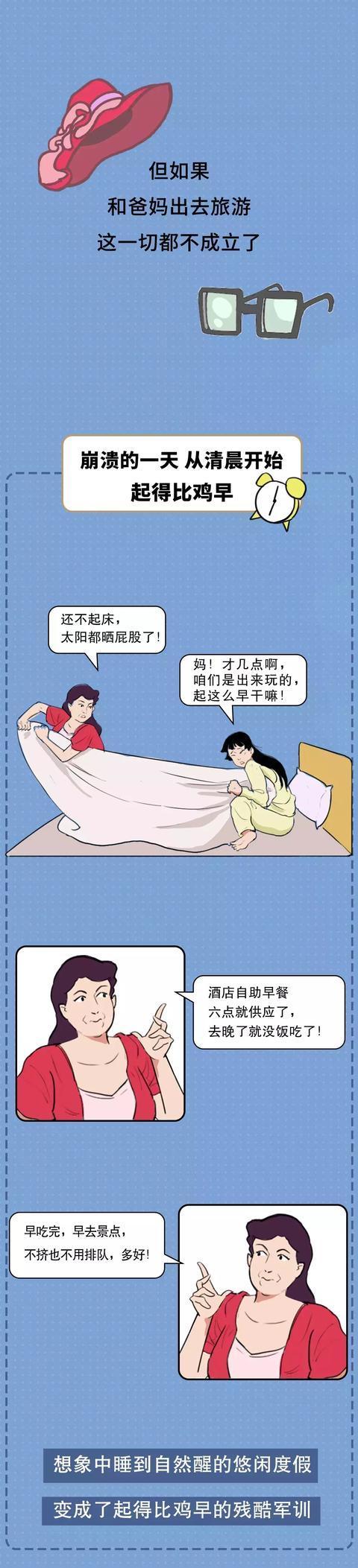 跟老爸老妈一起旅游，年轻人的真实状态！（漫画）