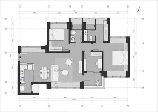 kitchen|100㎡现代风三居室，原来这样做居然可以把小户型住成大平层！