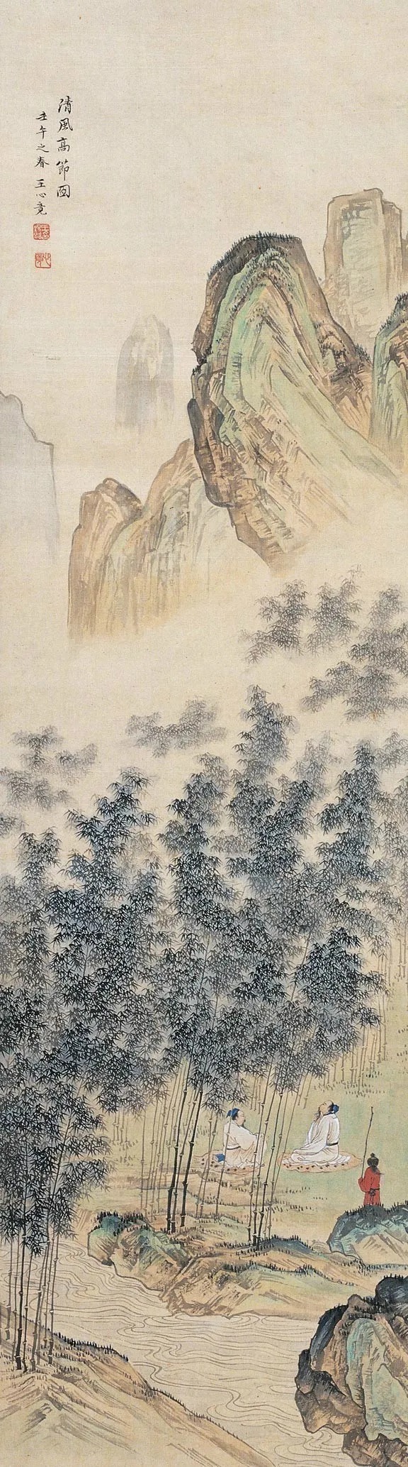 湖社画会&这山水画风清秀劲峭,气势开张,细腻典雅,笔法精致!