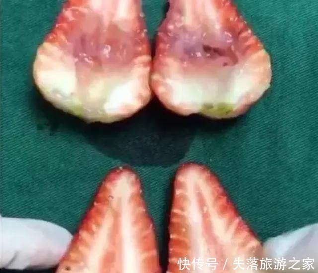 危害|人流的危害有多大用一颗草莓做演示,结果清晰直观一目了然