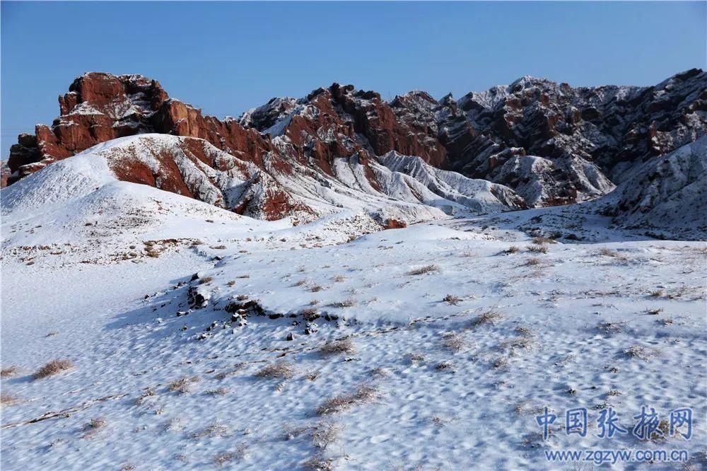 丹霞|【图集】张掖：雪映丹霞分外红