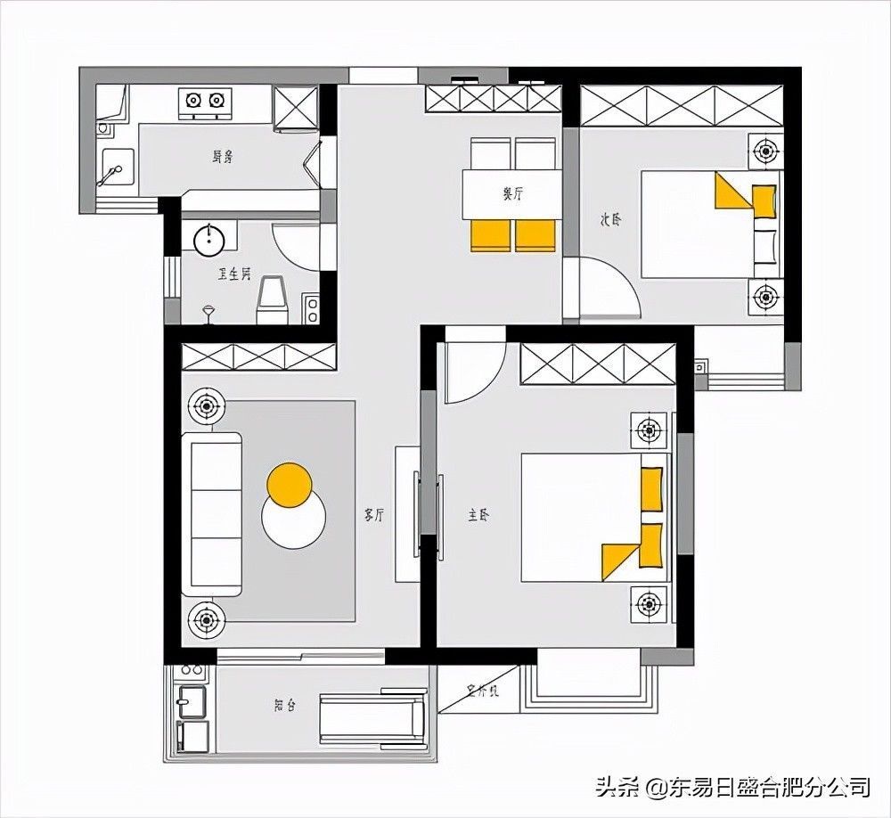 客厅|小户型怎样装修更有高级感？带你欣赏经典80平案例