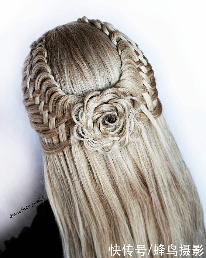 网红达人|65张编发照片,这哪是编头发分明是画画,图3这发型一次要半天