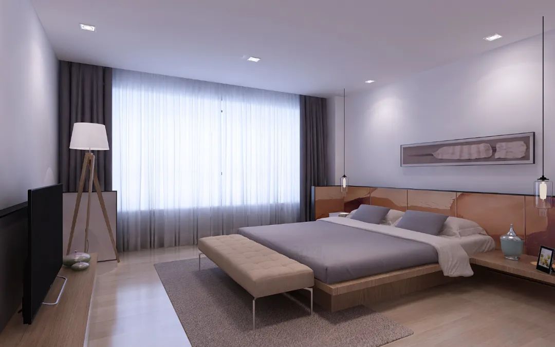 床铺|卧室筒灯怎么布置？筒灯设计合理，卧室令人舒适