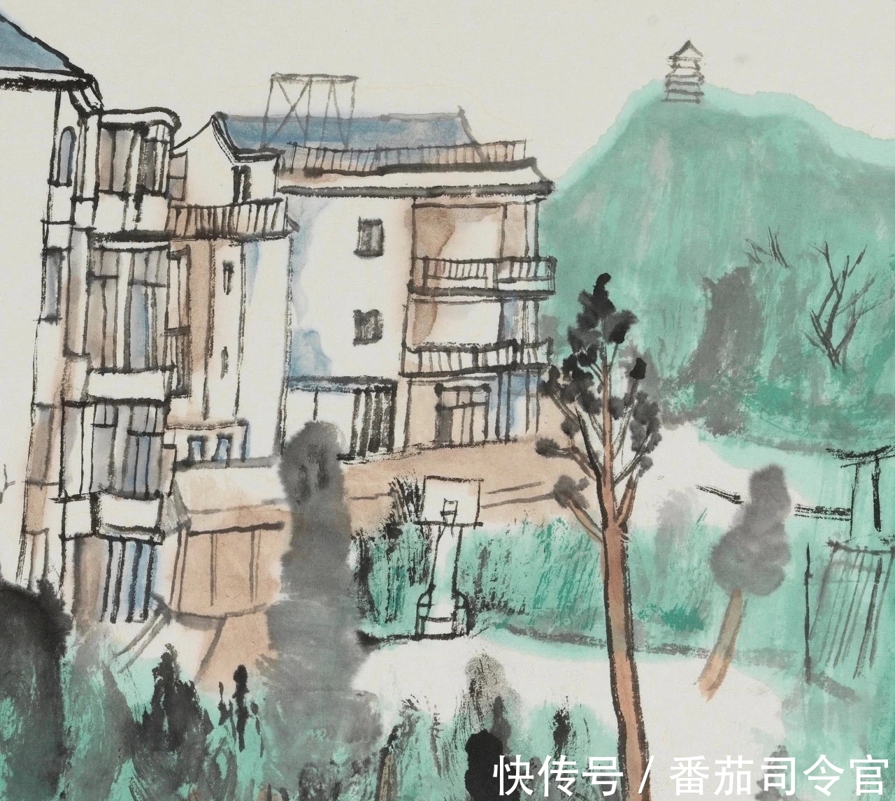 写意山水画|林容生一组写意山水画,每张都带高清局部,看清线的造型