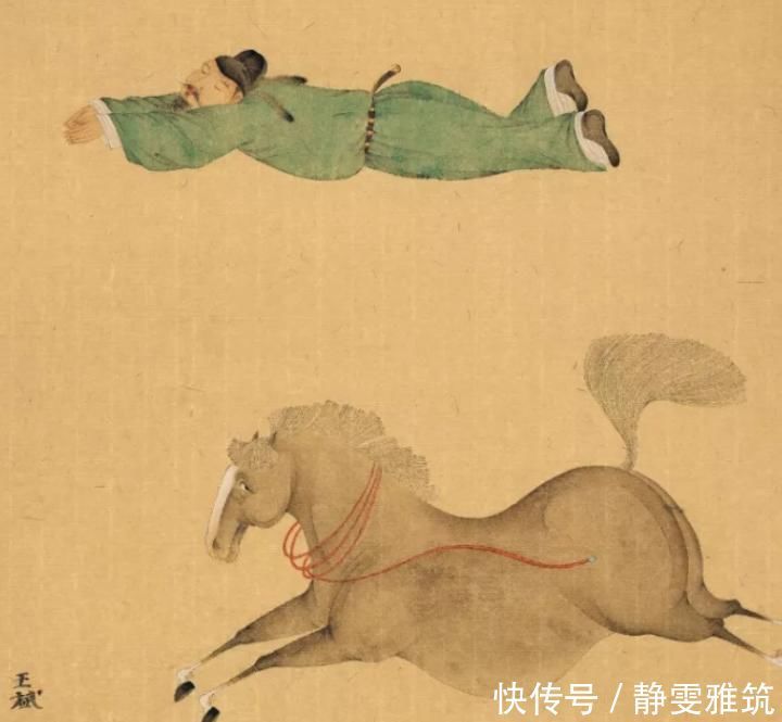 翻白眼|80后小伙画的国画太“不正经”,美人全变成戏精,马居然翻白眼