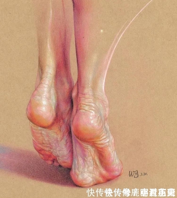脚部&他只画手和脚,作品“肉感”十足,似乎让人能感觉到温度