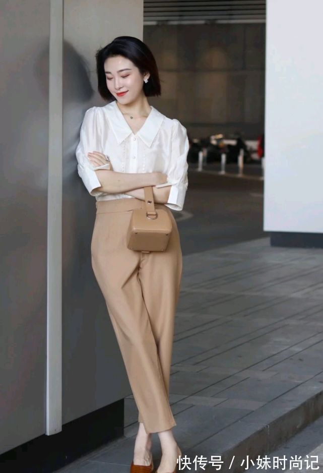 卡其色|上班的女孩该怎么打扮呢?简约穿搭就很有气场,干练又有女人味