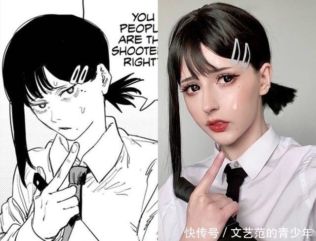 光熙|外国小姐姐驾驭《电锯人》,一人COS四个角色,这个玛奇玛我可以