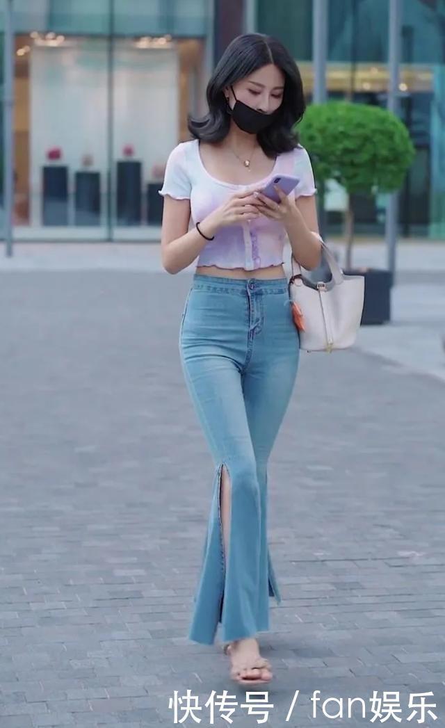 气场|牛仔裤超显腿长,然后再搭配一双高跟鞋,轻松展现出女神范的气场