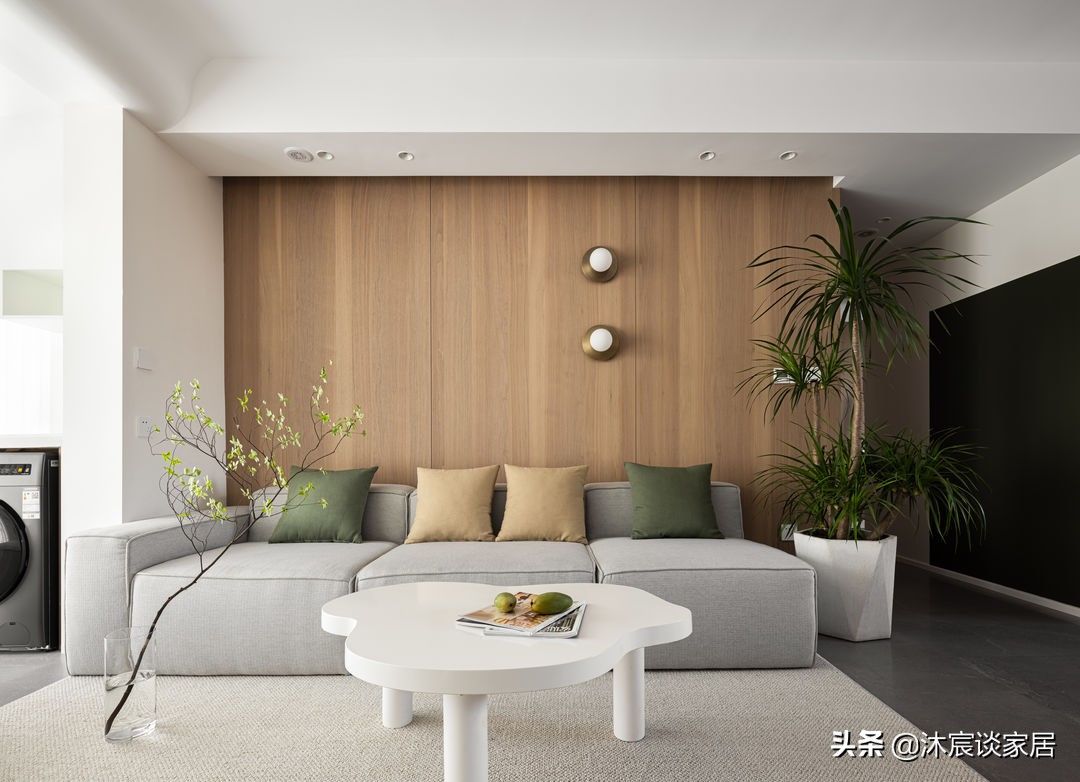 大理石|如果看腻了大白墙,又觉得大理石好冷,不妨用木饰面,让家更温馨