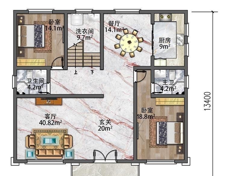 外观|12.8×13.4米欧式别墅,外观够大气,老家建一栋很有面子