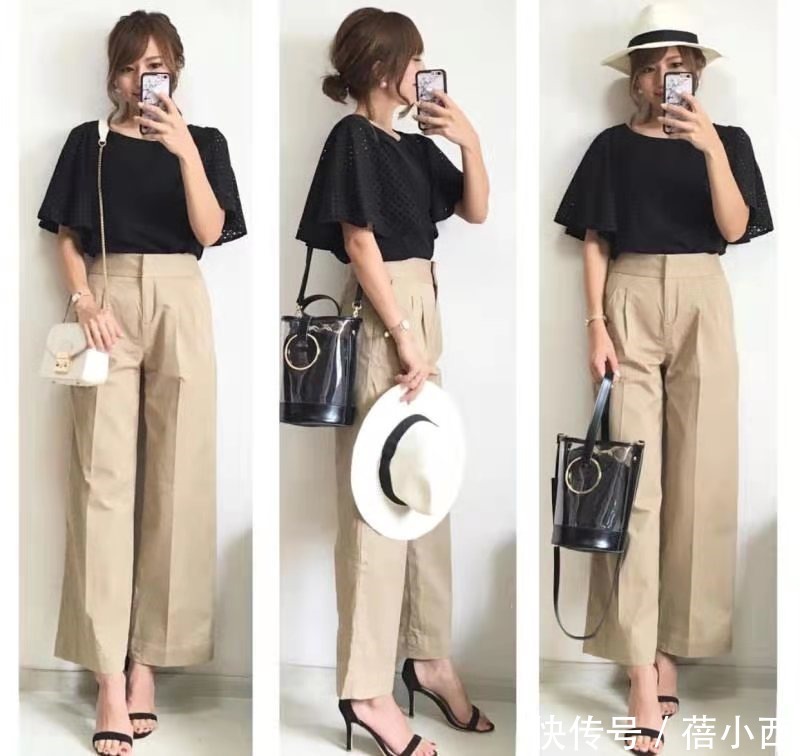 时尚感|日本小姐姐的阔腿裤穿搭太高级,简约又优雅,每一套都可照着穿