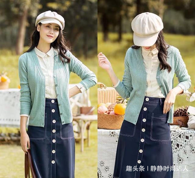 毛衣 秋天长款宽松毛衣搭裙子,女人的温柔感,一下就出来了