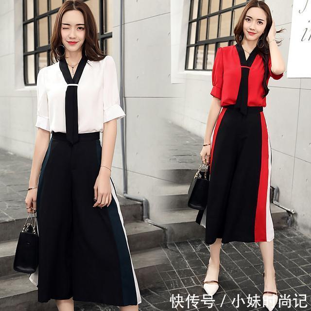 女人味|40岁女人要会穿搭减龄,时髦遮肉的阔腿裤套装,优雅更有女人味