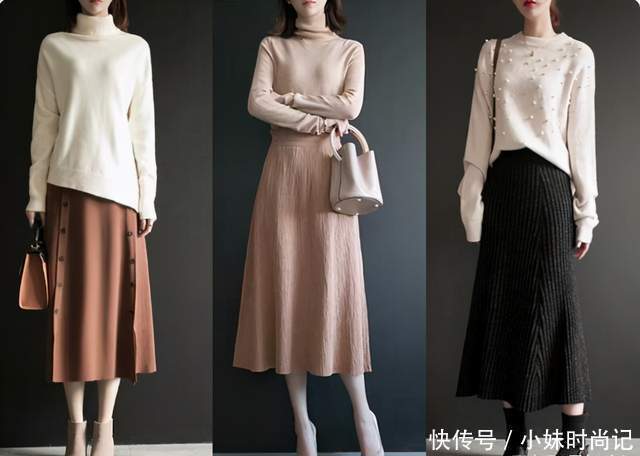 穿法|初冬毛衣内搭的穿法,教你这21套时髦高级的穿搭示范,优雅知性