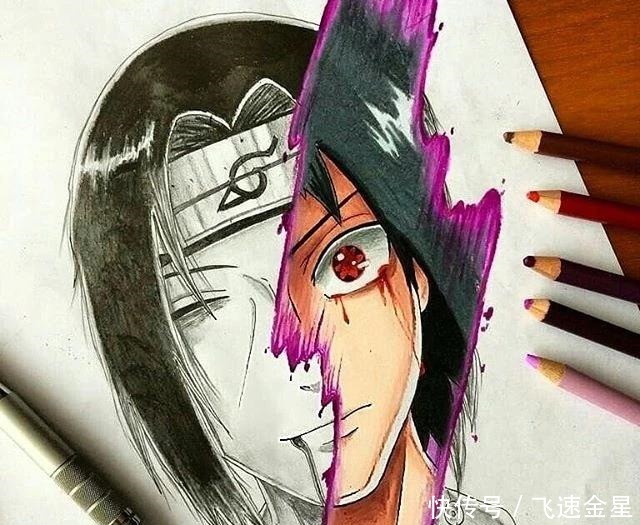 画师|动漫人物的分裂图绘,钢铁侠真帅!鼬神还是以前的“护弟狂魔”