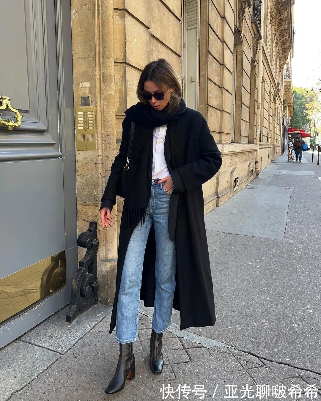 直筒裤 九分裤+短靴=入冬最潮搭配套路,显瘦显高帅翻天!