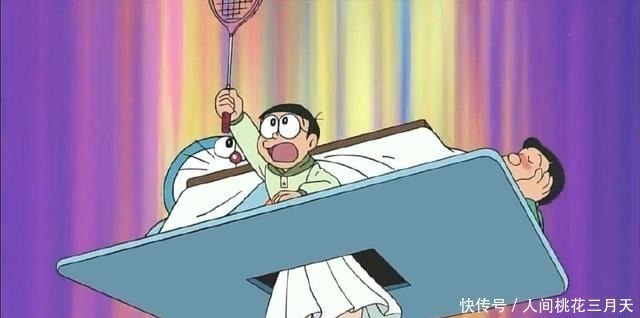 静香|哆啦A梦大雄窝在被窝,跟静香比赛羽毛球,结果静香惨败!