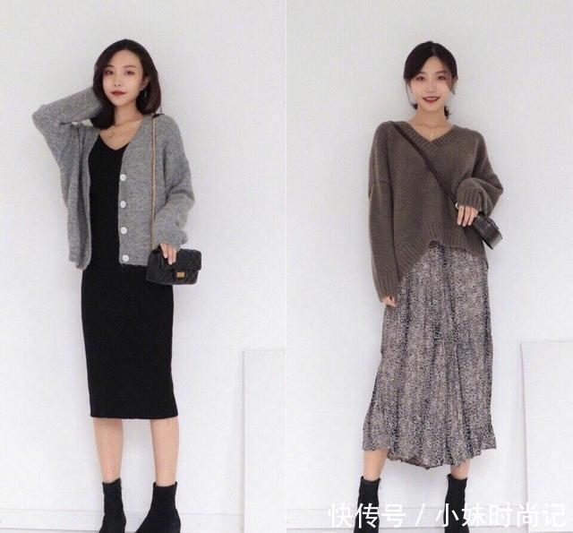 裤装该收一手了, 今年流行: 半身裙+上装, 高级洋气, 女人味十足