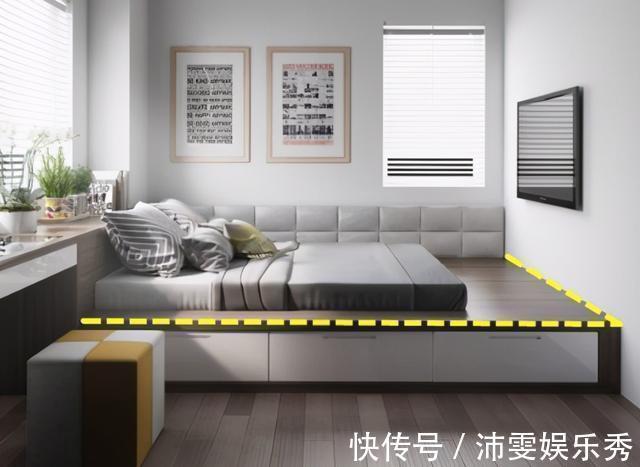 收纳床|常规榻榻米可以淘汰了，多打个台阶变成收纳床，还能多个休闲区