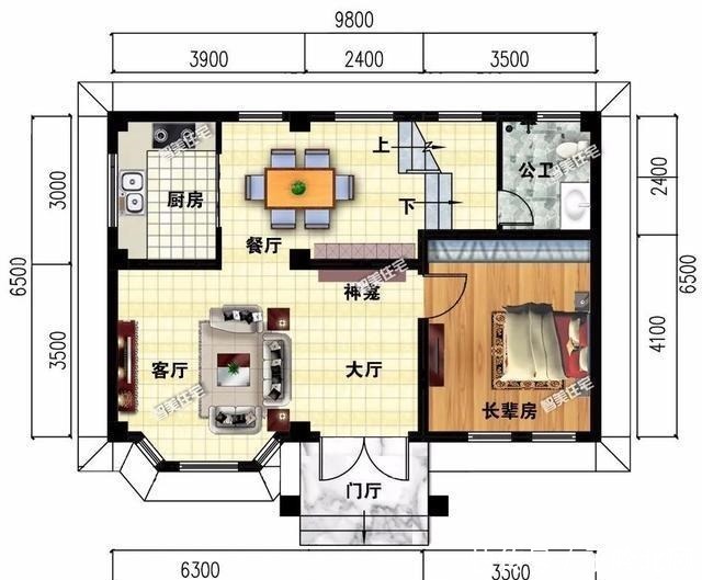 二层|小户型造价低的二层别墅，占地面积一百以内，外观也很漂亮！