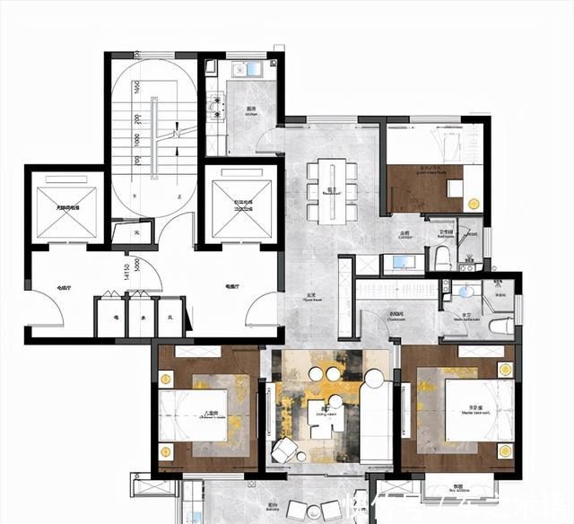 背景墙|150㎡轻奢风，轻奢于色，高雅于调，素雅精致的艺术内核！