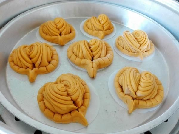 发酵|南瓜心形花卷(一次发酵)