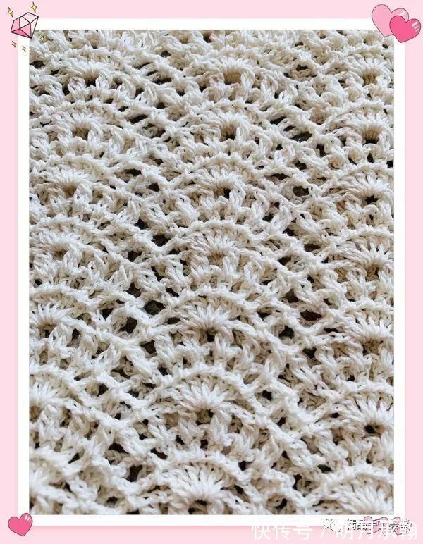 cm|一款从上往下钩简单“扇子花”简单A版小白裙教程,时尚美丽!