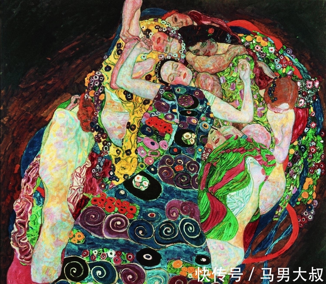 印象派@这幅油画透着娴静与清雅的感觉,是英国美术馆唯一的克里姆特油画