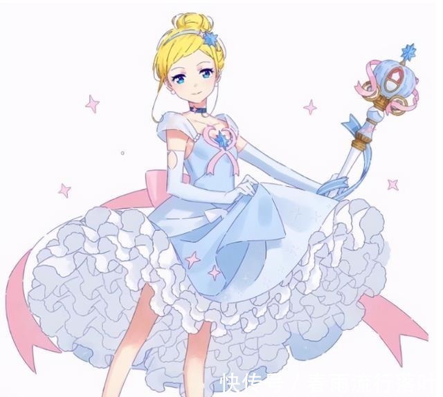 水晶鞋|当迪士尼公主化身魔法少女,贝儿的魔杖被玫瑰包围,灰姑娘像跳舞