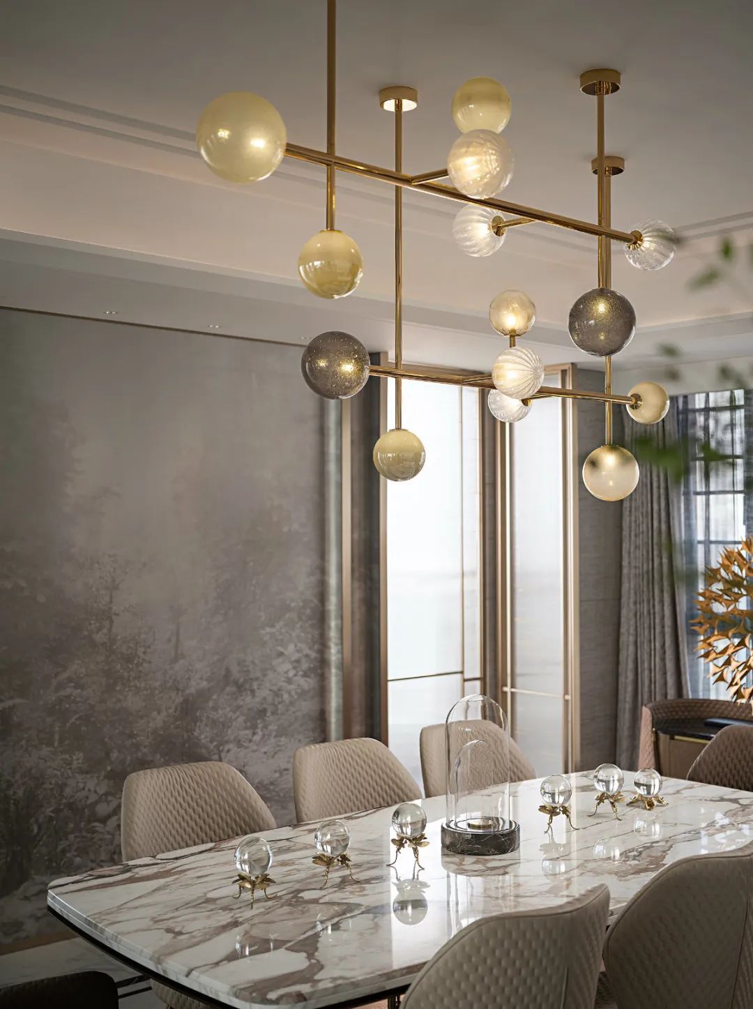 优雅|374㎡现代大平层，华丽时尚的空间，朴素质感好高档