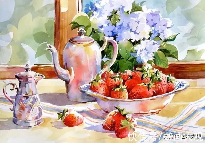 手绘#充满阳光的色彩温暖而亮丽|水彩手绘作品欣赏