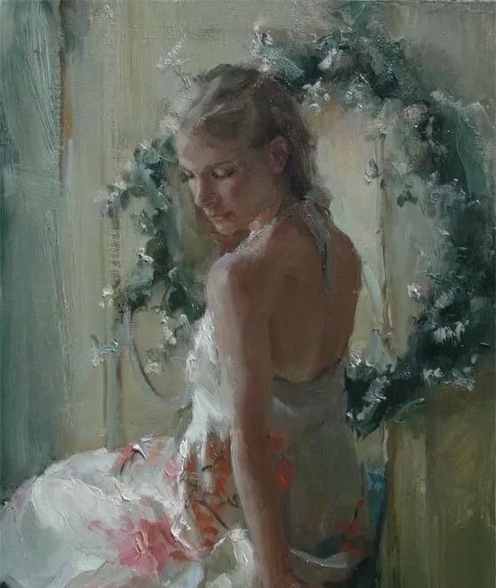 笔法!一位年轻的美女画家,用多变的笔法画出别样的美感