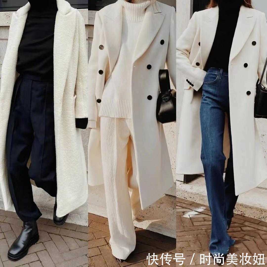 浅色系 见过世面的女人,冬季穿衣都不会太复杂,黑白灰穿出高级范