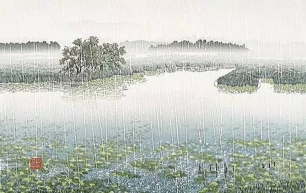 中国唐朝的斑斓山色水月之美