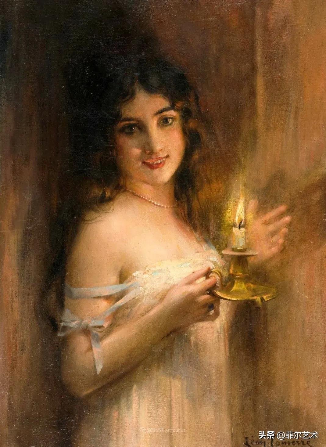 肖像@法国学院派著名画家科默尔,笔下的美丽女性犹如天使下凡