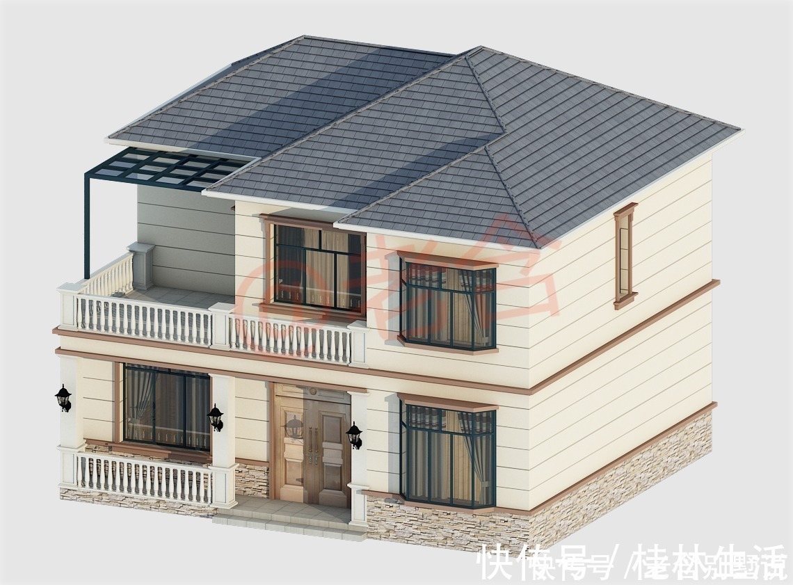 别墅|1210米现代风农村二层别墅图纸,室内布局实用,外形美观!