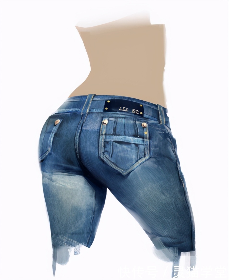  教程|板绘牛仔裤材质怎么画？教你牛仔裤臀部材质的绘画技巧！