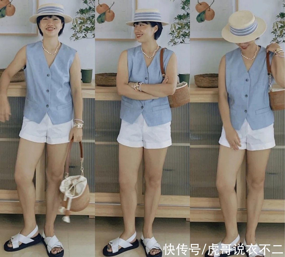夏季照|身高1米5以下怎么穿更好看？看她就够了，夏季照穿简约舒适又优雅