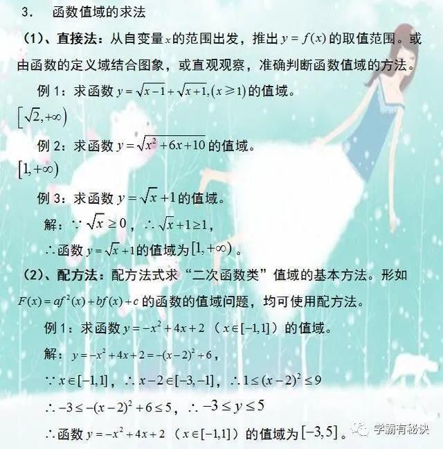 必考|高中“求函数值域”16种方法讲解！高考必考，替孩子收藏