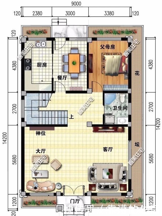 红面砖|小面宽设计的农村别墅，红面砖装饰不显俗气，造价30万每栋！