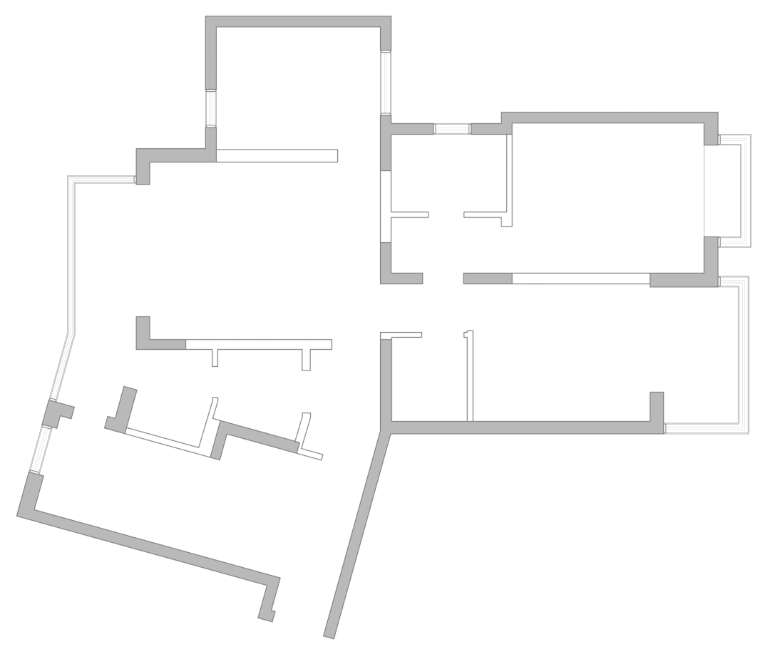 玄关|120㎡现代简约，不规则户型改造，灰色调主体，营造舒适档次